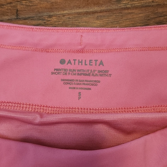 Athleta Run With It Pink Watercolor Floral Athletic Running Shorts - Picture 7 of 11
